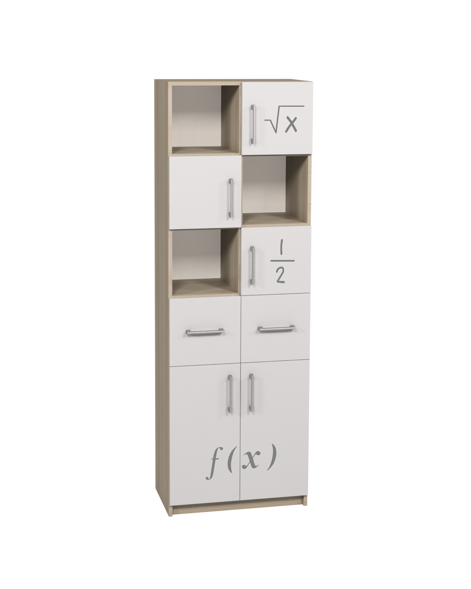 Шафа 5-ти дверна комбінована з унікальним фотодруком для кабінету МАТЕМАТИКИ, 702х405х2115 мм., АНШАР ГРУП (7708 + Фматем)